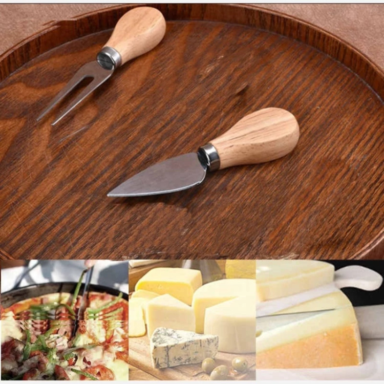 کارد و چنگال صبحانه خوری دسته چوبی