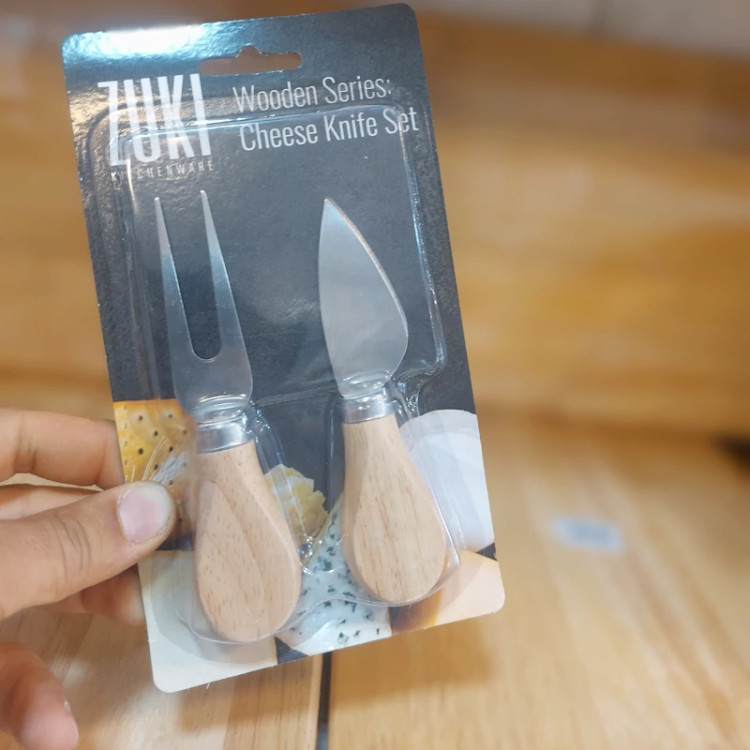 کاردوچنگال صبحانه خوری دسته چوبی