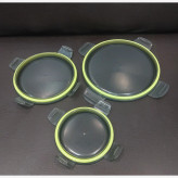 ظرف غذا استیل ۳ تیکه گرد قفل دار